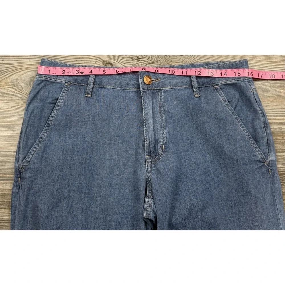 Jag Blue Denim Wide Leg Trousers Size 6/30 FITS 32x27.5 Casual‎ Lightweight